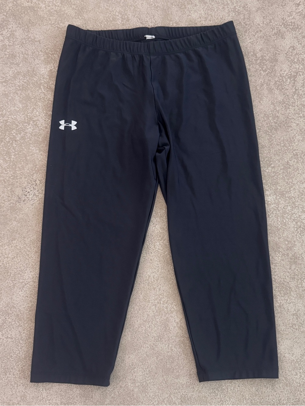 Under Armour HeatGear Capri Leggings Black Compression Crop Tights Women's M